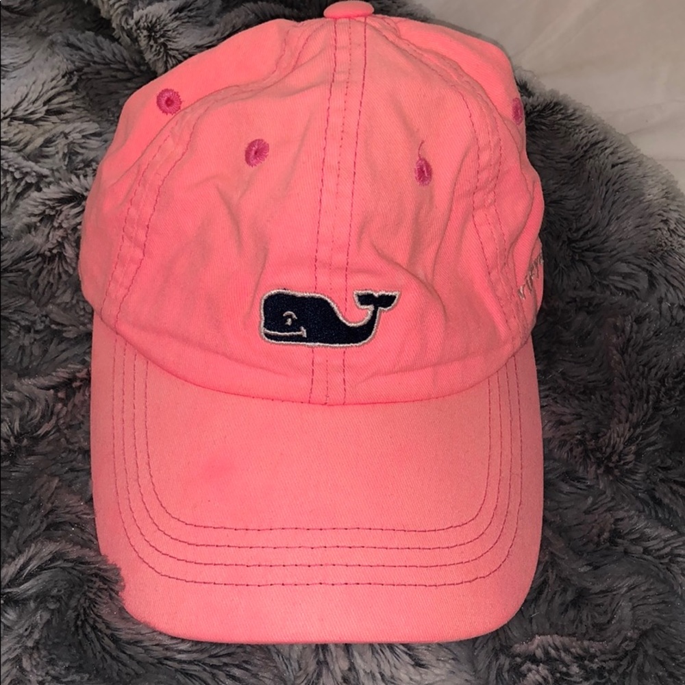 Vineyard Vines hat, pink with navy whale